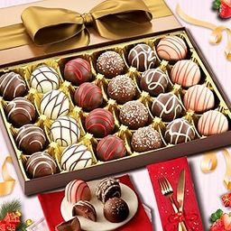 WINNI - Elegant 24 Pcs Truffles Chocolates Gift Pack | Belgian Chocolates Gift | Imported Chocolates | Handmade Celebration Chocolate Gift Box For Birthday, Wedding, Partner, Wife, Girls, Boys, Couple, Husband, Love, Kids | Dark Chocolate Pack | Chocolate Gift Hamper | Return Gift-image-126
