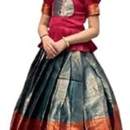 JH JAHEE New Traditional Ethnic Silk Anarkali Frock Gown for Girls | Flared Indian Dress Long Gown | Kids Ethnic Wear Outfit-image-85