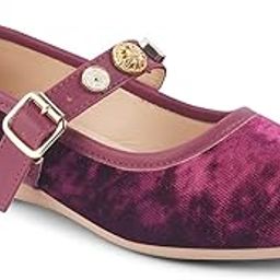 Blue Embellished Velvet Mary Jane Flats-image-64