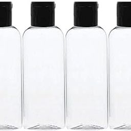 Hunky Dory 10pcs 50ml Empty Clear Plastic Bottles Refillable Travel Size Cosmetic Containers Small Leak Proof Squeeze Bottles with Black Flip Cap for Toiletries,Shampoo-16