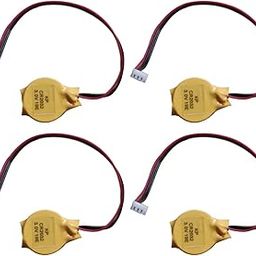Paruht (4pcs) Notebook BIOS CMOS Laptop Motherboard PC PLC 3V CR2032 Lithium Mother Board Battery 3 Wires 3 Pin Cable Connector-14
