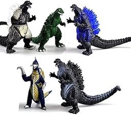 De-Lite™ Action Figures Soft Touch Vinyl Plastic Collectible Model Toys… (Godzilla 5 Pieces Set, Version A, Multicolour, 3-7cm)-22