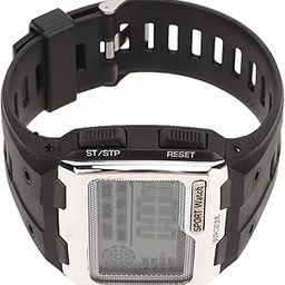 Men Electronic Wrist Watch, Large Screen Display WR30M Waterproof Day Date Display Fashionable Outdoor Digital Sports Watch Wearable with Alarm for Running (Silver)-picture-23