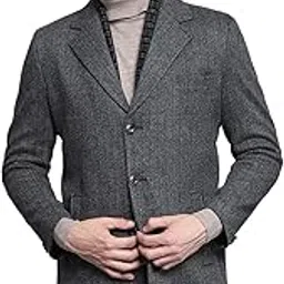 monte carlo Mens Solid Grey Notch Lapel Full Sleeves Coat-picture-25