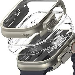 Ringke Slim Case Compatible with Apple Watch Ultra 2/1 49mm, Bezel [Frame Only] Premium Hard PC Thin Cover - Clear & Titanium Gray [2 Pack]-image-92