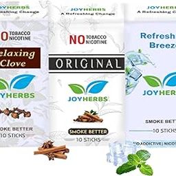 JOYHERBS Herbal Cigarettes 100% Tobacco And Nicotine Free Combo Pack Of Clove, Original & Refreshing Breeze Flavour Smoke (10 Sticks Each) Made with Ayurvedic Herbs(Tobacco Alternatives) | Non Addictive-image-73