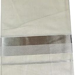 Men's Kuthampully Cotton Kerala Kasavu Mundu - Men's Kasavu Dhoti - Off white Cream KTM-885-picture-10