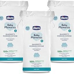 Chicco Baby Moments Cotton Squares Combo of 60 Pcs (White) - Pack of 3-15