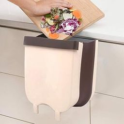 Praxon Foldable Garbage Can Waste Bins - Small Collapsible Wall Mounted Trash Bin Door Hanging Dust Bin Waste Garbage Can Holder for Kitchen Essential - 1 Pcs-image-29