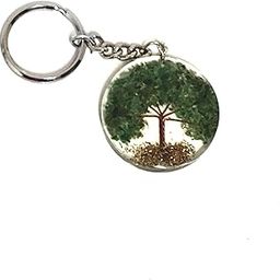 Green Jade Tree Of Life Crystal Chips in Orgone key Chain key Ring-picture-43