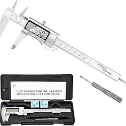 Gm Venture Digital Caliper Measuring Tool, Stainless Steel Vernier Caliper Digital Micrometer with Large LCD Screen, Easy Switch from Inch Metric Fraction, 6 Inch/150mm Caliper Tool for DIY/Household-14