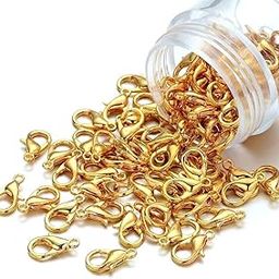 Excellentcrafts Gold Plated Lobster Clasps – 7mm x 13mm Jewelry Hooks for Bracelets & Necklaces, Strong Closure for DIY Jewelry Making Projects, Findings & Accessories (25 pcs, Gold)-27