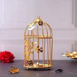 Webelkart Gold Plated Colour tealight Candle Holder with Flower Vine- Diwali Candle Holder- Diwali Decorations Items for Home Decor-32