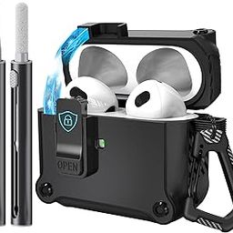 Sounce for AirPods 4 Case, Compatible with AirPods 4th Generation Case (2024) | Drop Protection | Cleaner Kit & Heavy-Duty Carabiner | Military-Grade Shockproof | Secure Lock | Auto Pop-Up Lid-picture-3