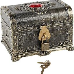 ELBME® Pirate Treasure Chest Gift Box Props Boys Girls Decorative Chest Box Bronze| Kids & Teens at Home | Furniture | Toy Boxes'| Toy Boxes'|1 Treasure Chest-image-47