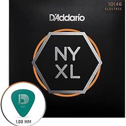 YEEN for D'Addario NYXL 10|46 Nickel Plated Electric Regular Light .10 Gauge Guitar Strings Set with Planet Waves Plectrums by TMA, NYXL1046 With Pick-14