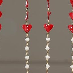 MAJOR HOMES Fancy Bead String Rod Pocket 7Ft Curtain for Door, mandir, Living Room & Office Decoration,Hall, Room Divider Pack of 1, Red-image-11