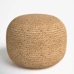 Bezzilish Home Jute Ottoman Pouf for Seating| Jute Ottoman for Footrest Filled with Bean Balls | Ottoman Pouf Stools for Living Room Bedroom | Size-50X50X25 Cm | Beige (Beige-04)-image-30