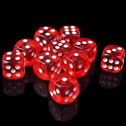 Regy 16mm Ludo Dice Set for Classic Board Games - Vibrant and Durable Dice for Family Fun (Transparent Red Pack of 10-image-71