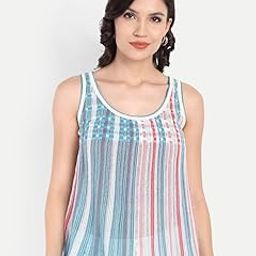 Women's Sleeveless Round Neck Tank Top, Striped Pattern Casual All Day Wear Pure Cotton Tops for Females-image-8