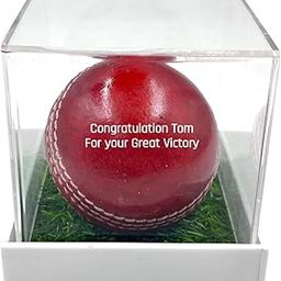 Personalized Leather Ball (Red), Standard Size 1Pc Your Text on Ball with Acrylic Display Box-image-13