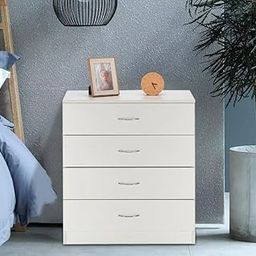 Alpine Willow Chest of Drawers for Home and Office | Filing Cabinet for Home/Office | Storage cabinets | 4 Tier Drawers | Multipurpose Organiser for Bedroom, Hallway, Living Room (Frosty White)-7