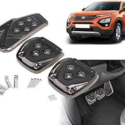 Selifaur - 3 Pcs Black Non-Slip Manual Car Pedals kit Pad Covers Set for Tata Harrier 2019-23