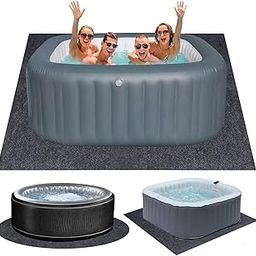 KEENYODA 80 Inch Diameter Square Hot Tub Mat, Large Washable Floor Protection Mat, Waterproof Non-Slip Backing, Portable Spa Pool Accessory for Hot Tubs, Outdoor and Indoor Hot Tubs-picture-15