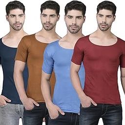 Lehar Men Combed Cotton Round Neck with Sleeve Vest -Colour May Vary-image-81