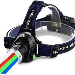 TotaLohan 4 in 1 Multicolor Headlamp 800 Lumen Zoomable One Mode White Red Green Blue Light, Hunting Headlight-picture-30