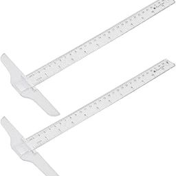 Kyuionty 2Pcs Junior T-Square Plastic Transparent T-Ruler 30cm/ 12 Inch for Drafting & Art Framing-image-5
