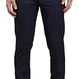 turtle Men Polyviscose Ultra Slim Fit Checks Blue Flat Front Formal Trouser-picture-37