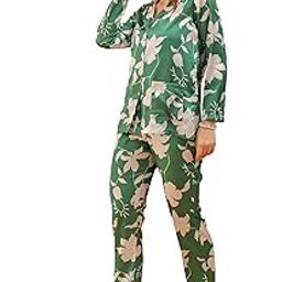 Women Green Floral Blazer and Tapered Trousers Co-Ords Set (Green_XL)-picture-52