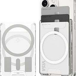 Spigen Ultra Hybrid (MagFit+) Magnetic Wallet Card Holder Designed for MagSafe Compatible with iPhone 16, iPhone 15, iPhone 14, iPhone 13, iPhone 12 Models - Crystal Clear (Ring)-8