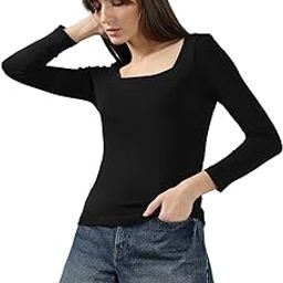 Women's | Knitted| Solid|Full-Sleeve|Square Neckline|Slim Fit Top-image-8