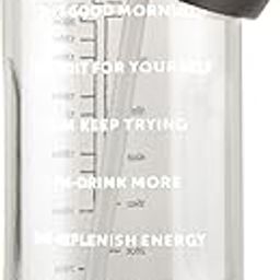 ATTRO Smasher 2 Liter Quotes & Time Marker Sports Bottle With Easy to Carry Handle & Straw BPA Free, Leak Proof for Gym, Office, Workout- Black, Plastic-image-5