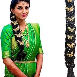 Nandini Butterfly HAIR extension Instant Wedding, party, function Choti South Indian Style With handmade flower Work Hair Multicolor-image-42