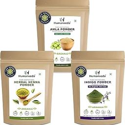 Herbal Henna, Indigo & Amla Powder | 100gm Each (Pack of 3) | for Natural Hair Colour & Growth, Combo-image-48