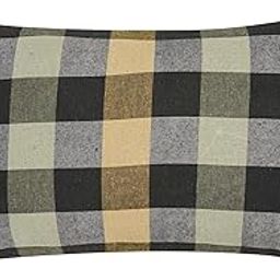 Pillow (1Pcs )100% Cotton Fabric Black Hosiery Medium Hard Cotton Bed Pillow for Real Perfect Neck Support (16" x 26") Checkered Multicolour | Perfect for a restful Night's Sleep | Relaxation-93