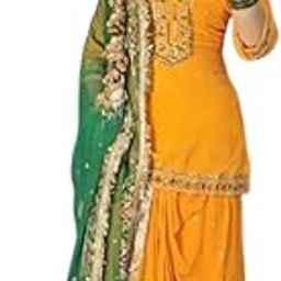 Women's Georgette Fully Stitched Plazzo Suit With Dupatta And Plazzo kurti with dupatta with Plazzo Pant With Dupatta Green1 Colour SF261-31-ver-picture-14