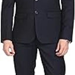 AD by Arvind Tailored Regular Fit Solid Two Piece Suit(Navy448904290707627)-image-3