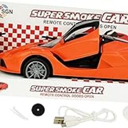 Super Smoke Remote Control Car with LED Lights, 360° Rotation, Smoke Effects and Rechargeable Battery – Orange-image-51