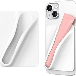 RVA Store Silicone Lip Gloss & Card Holder for Cell Phone Stick On Lipstick Holder – Back Adhesive Pouch for iPhon & Android – Lip Glaze Case for Women, Girls, Teens (White)-14