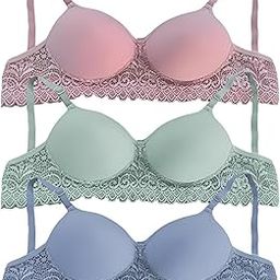 Women’s Lace Padded Bra | Non-Wired Support | Full Coverage | Everyday Comfort Pack of 2-picture-19