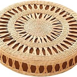 UJEAVETTE Hand Woven Meditation Pillow Round Straw Mat for Bedroom Outdoor Living Room Diameter 40cm-image-86