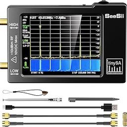 Portable TinySA Spectrum Analyzer,SEESII Handheld Tiny Frequency Analyzer 100kHz to 960MHz MF/HF/VHF UHF Input,Signal Generator with 2.8 inch Touch Screen Battery-22