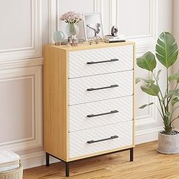 Amazon Brand - Umi Fabric Dresser Chest of 4 Drawers For Storage, Drawer Storage Cabinet, Multipurpose Table Storage Organizer Units for Closets, Bedroom, Living Room, Engineered Wood Top - 60x30x94cm-10