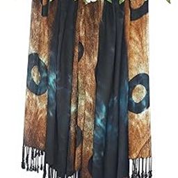 Double Color Shibori tie Die satin Scarf, scarves, stole for Women for Summers-image-1