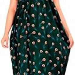 Women's Pure Cotton Nightwear Casual Nighty (Green FASHION-105 L)-picture-40