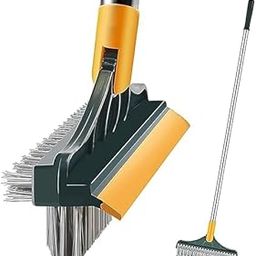 3-in-1 Bathroom Cleaning Brush with Wiper-Bathroom Cleaning Brush Long Handle 180° Rotate Toilet Brush Bathroom Tiles Cleaning Brushless, Foldable Wiper Floor for Kitchen Bathroom 2 Cleaning B2-image-75